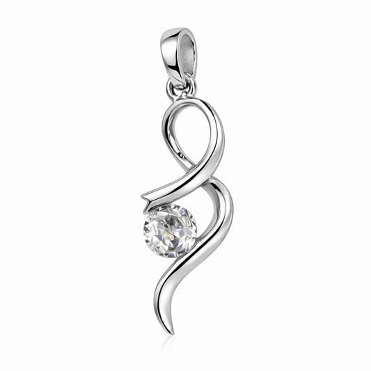Abstract Swirl Crystal Pendant