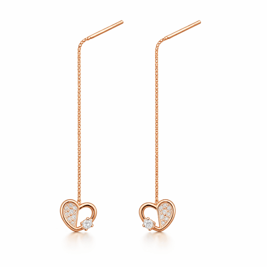 Amora Heart Threader Earrings