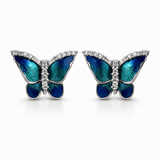 Azure Butterfly Stud Earrings