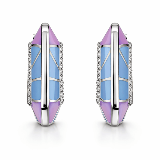 Aurora Prism Enamel Hoop Earrings
