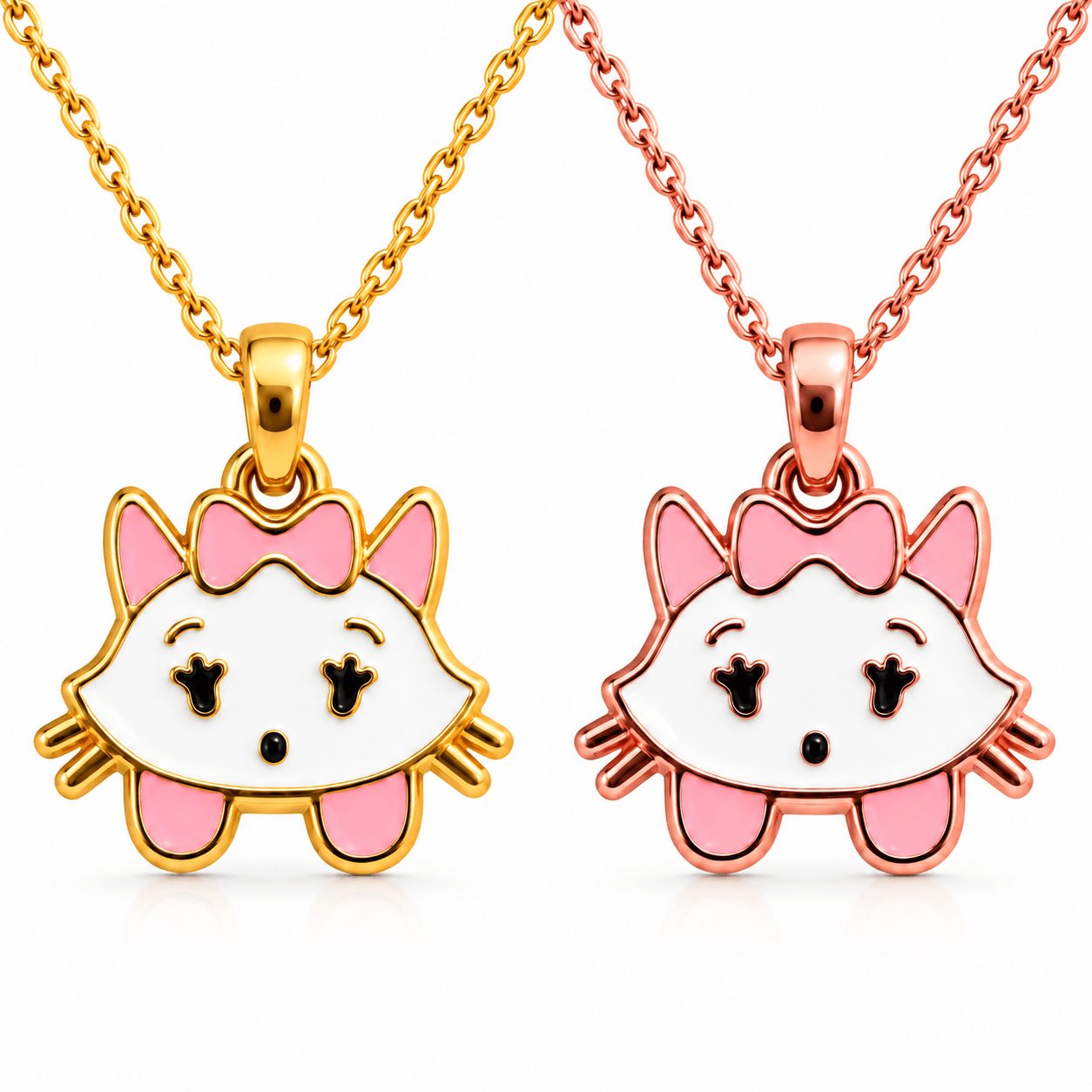 Kitty Bow Pendant Necklace