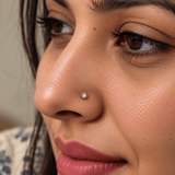 Beaded Solitaire Nose Pin