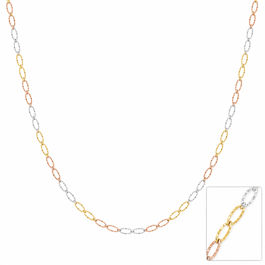Tri Tone Oval Link Chain