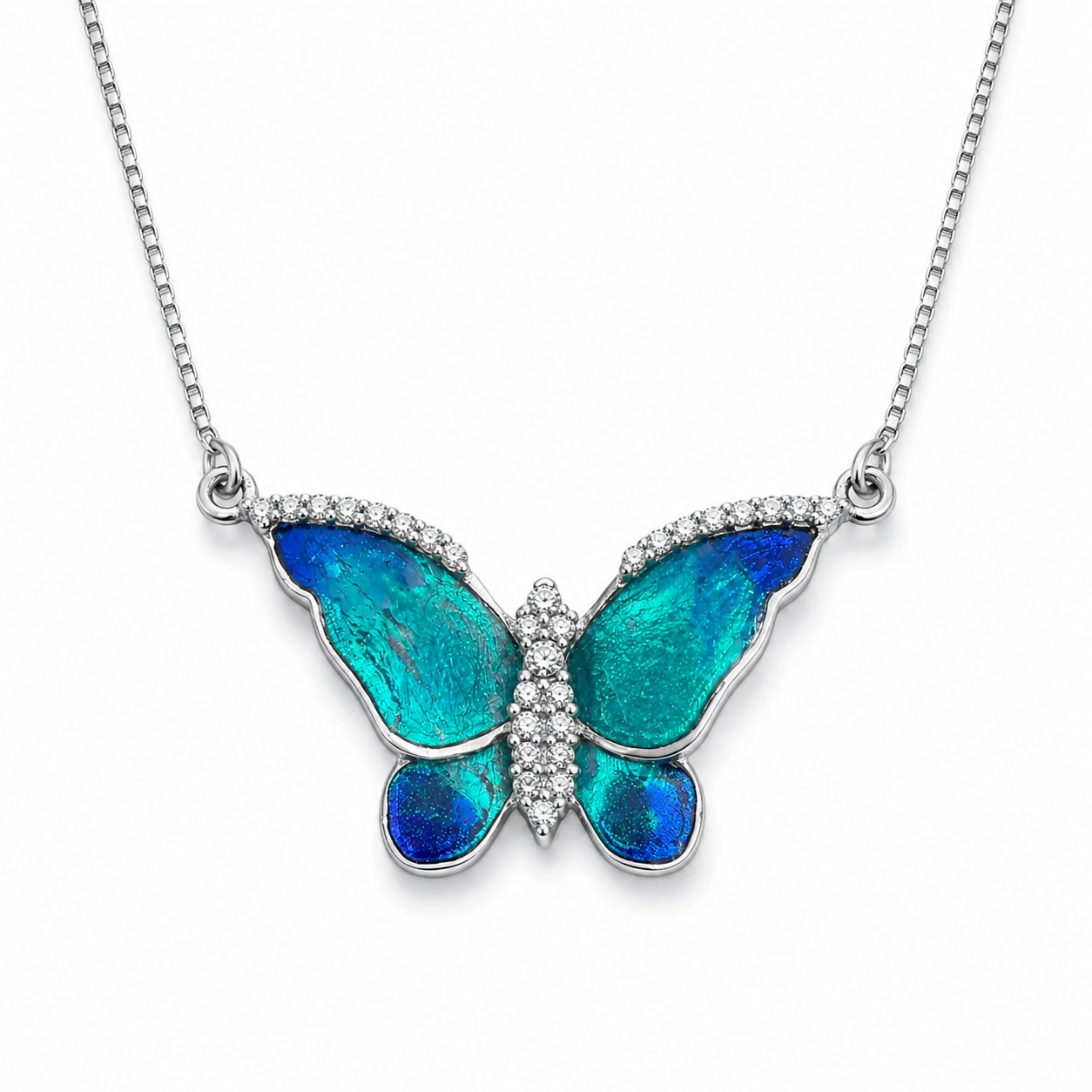 Blue Butterfly Necklace