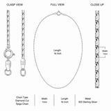 Silver Diamond Cut Chain