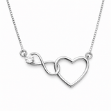 Silver Heart Infinity Necklace