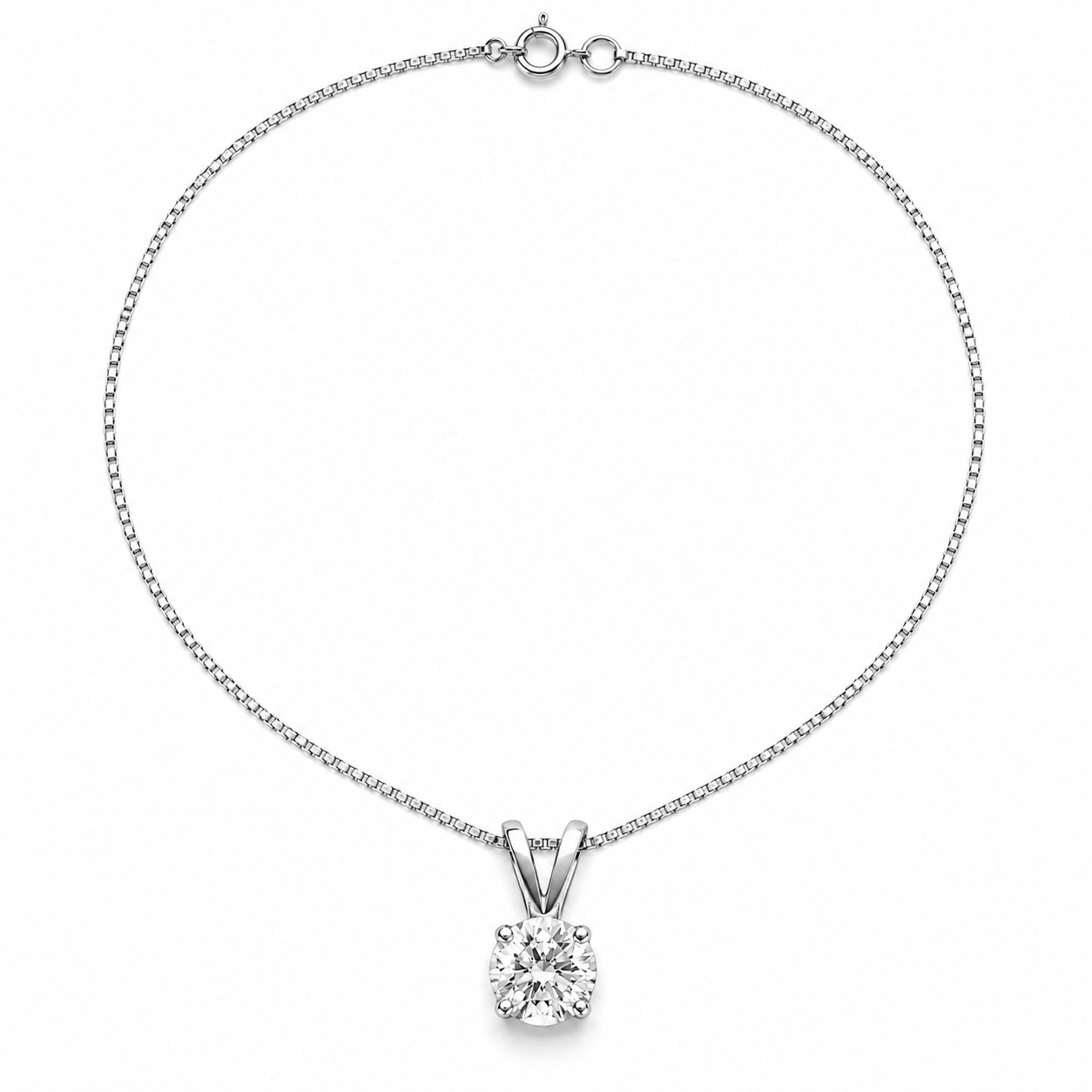 Round Solitaire Pendant Necklace
