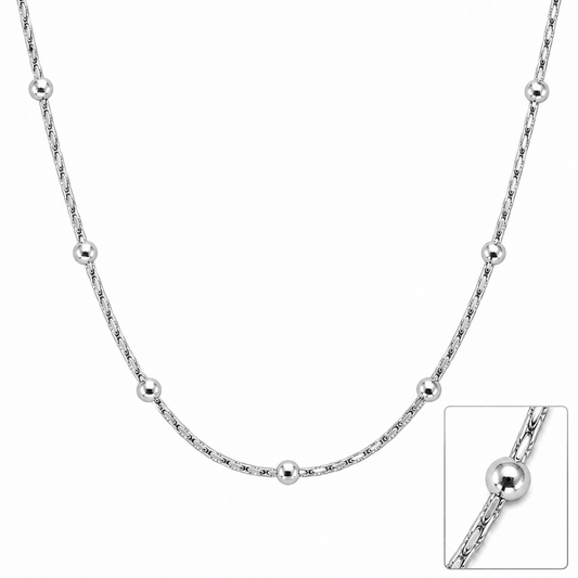 Silver Beaded Link Chain