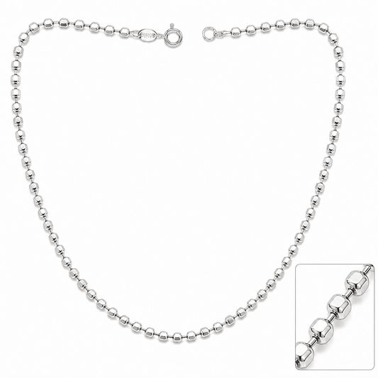 Silver Cube Beaded Chain