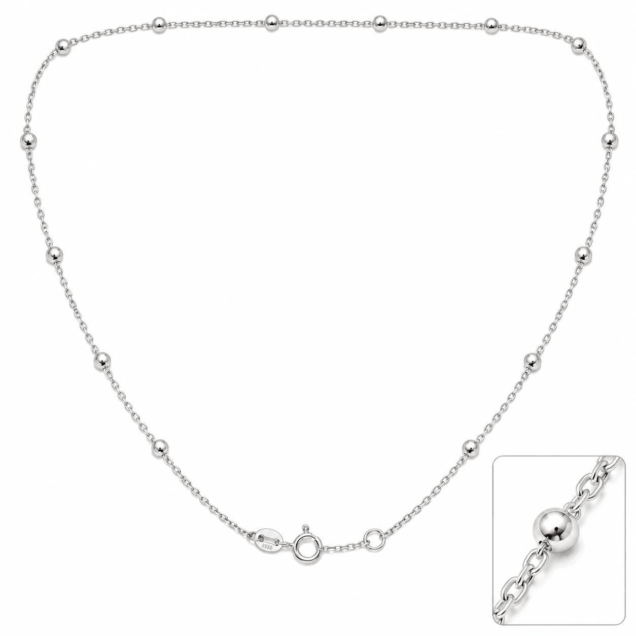 Silver Beaded Chain