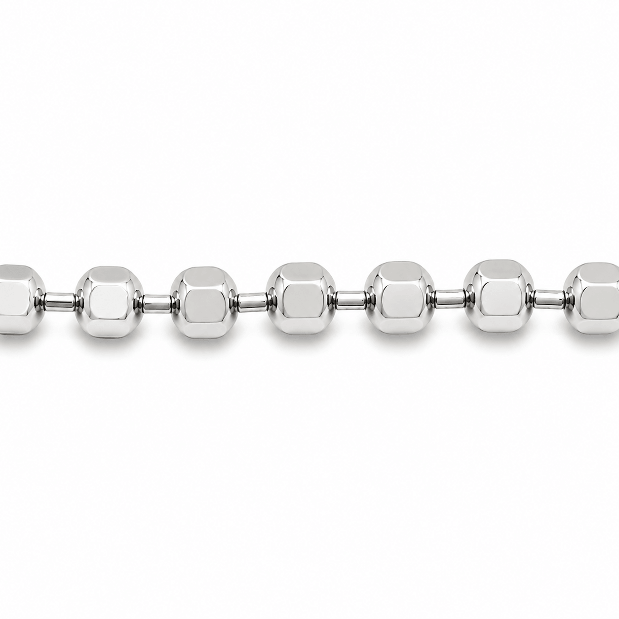 Silver Cube Beaded Chain
