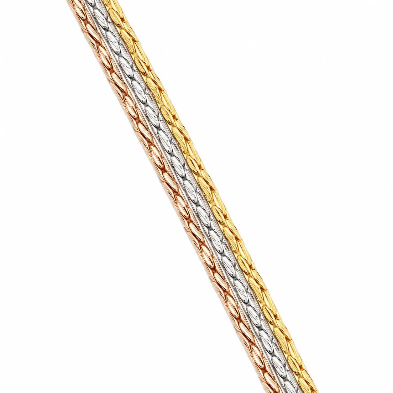 Tri Tone Diamond Cut Chain