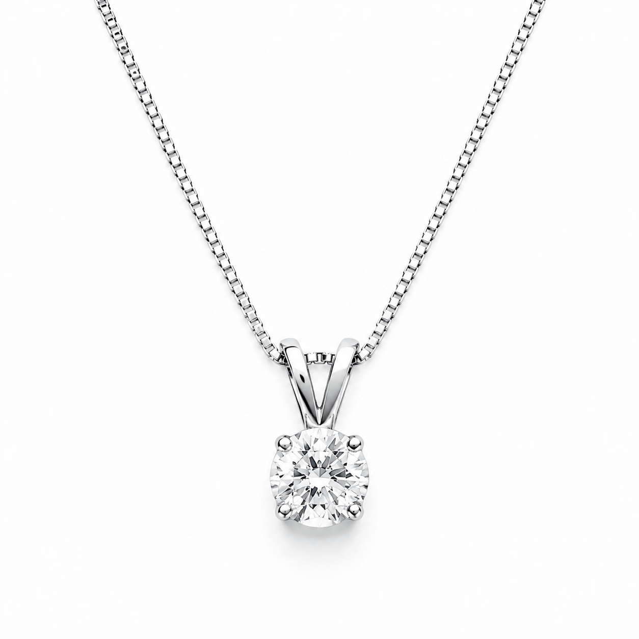 Round Solitaire Pendant Necklace