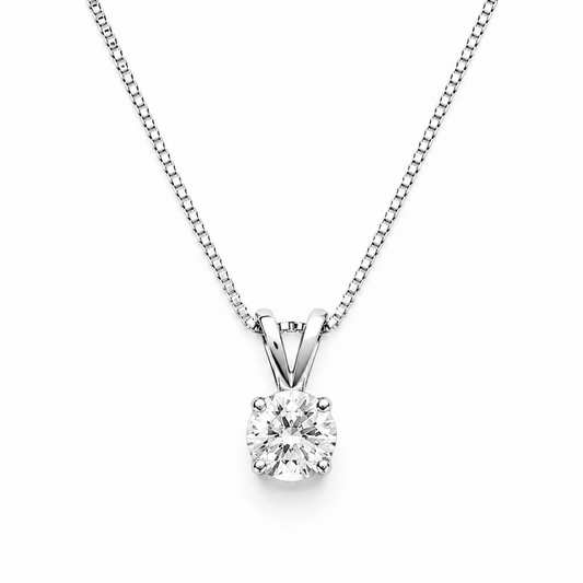 Round Solitaire Pendant Necklace