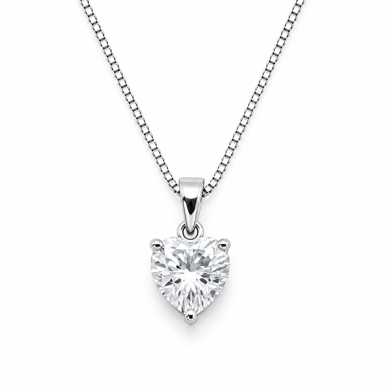 Heart-Shaped Solitaire Pendant Necklace