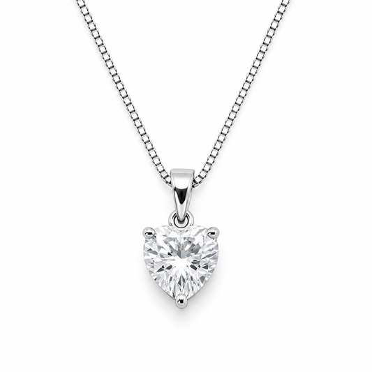 Heart-Shaped Solitaire Pendant Necklace