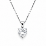 Heart-Shaped Solitaire Pendant Necklace