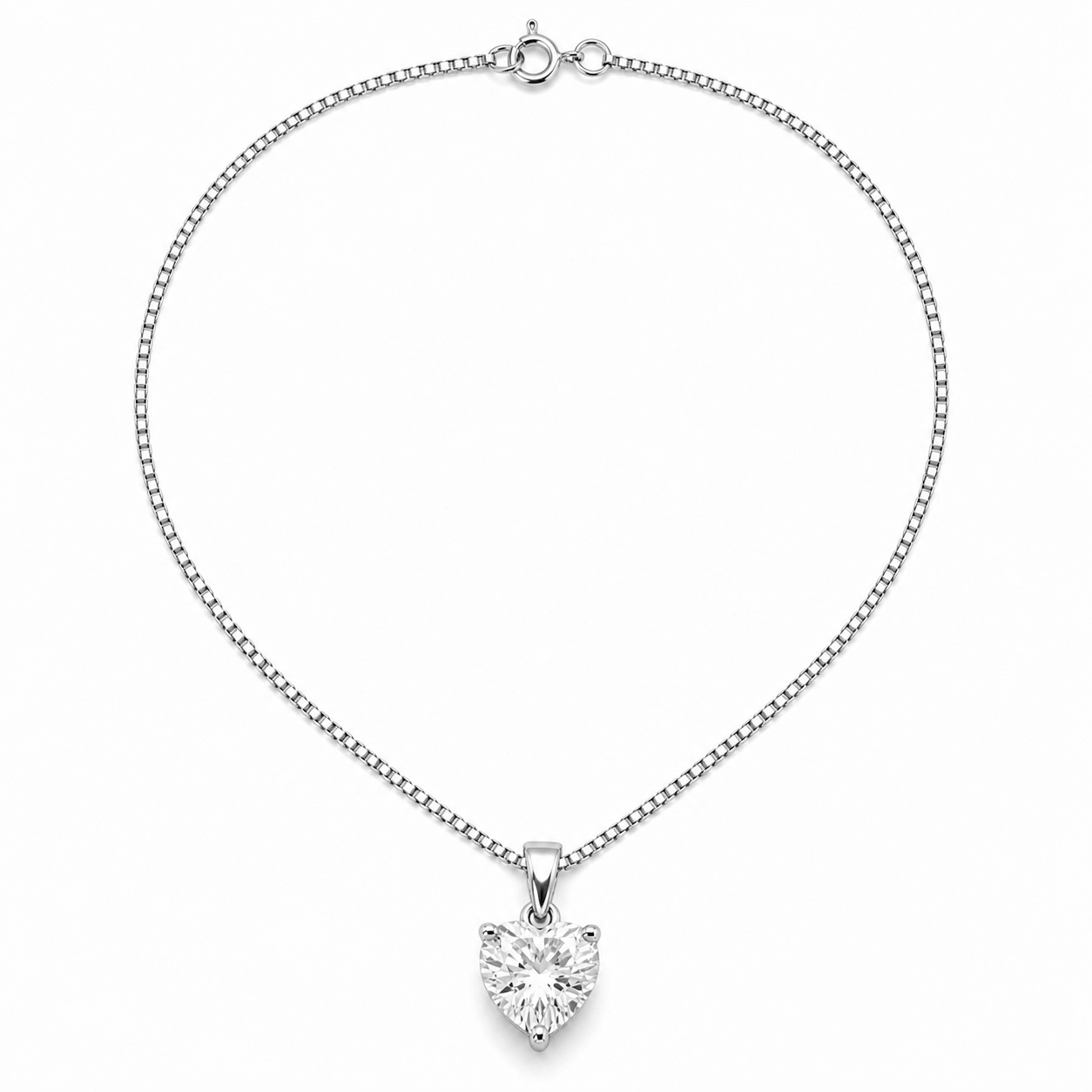 Heart-Shaped Solitaire Pendant Necklace