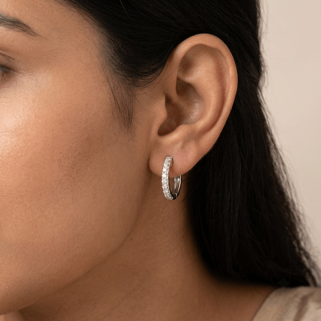 Zircon Hoop Earrings