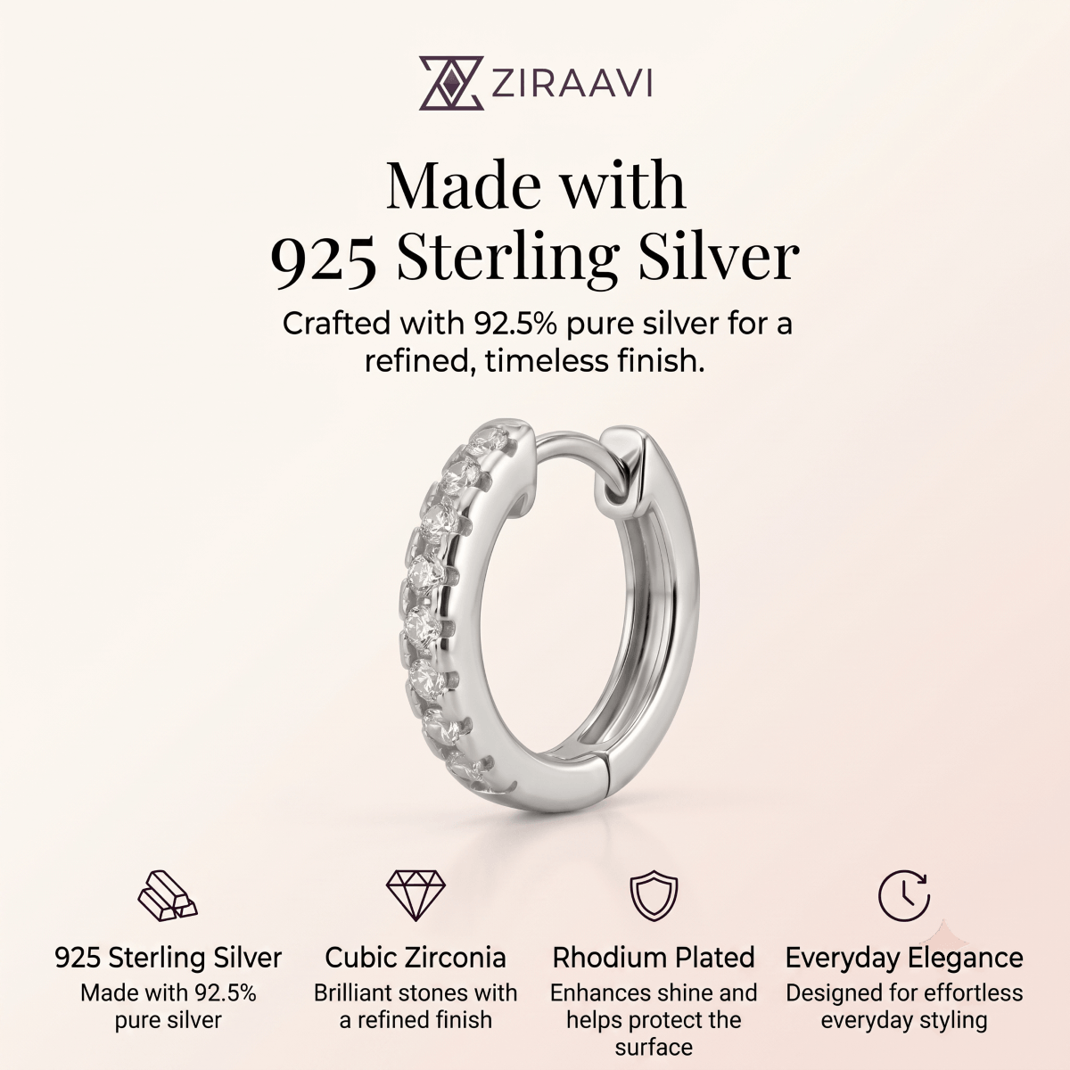 Zircon Hoop Earrings