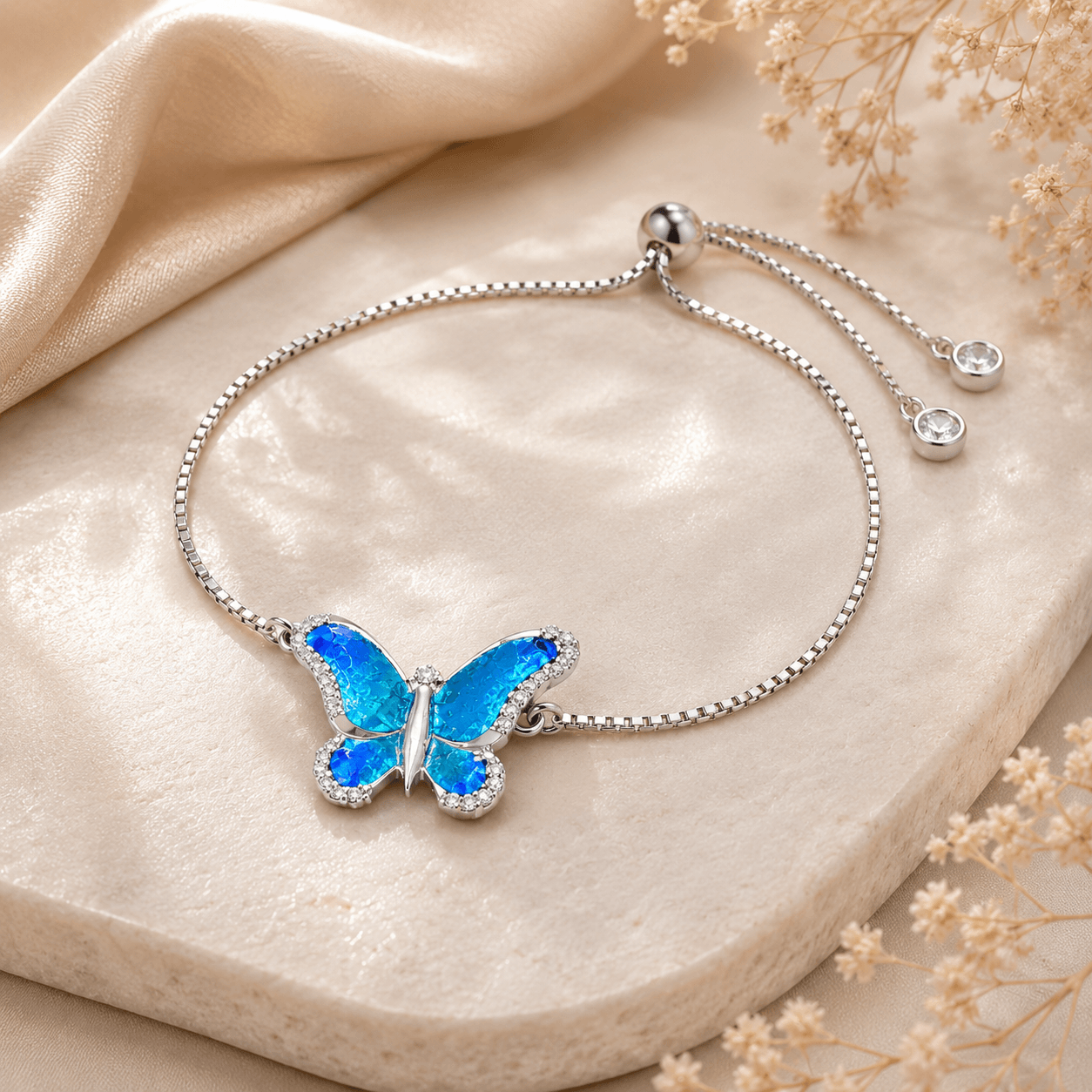 Blue Butterfly Adjustable Bracelet
