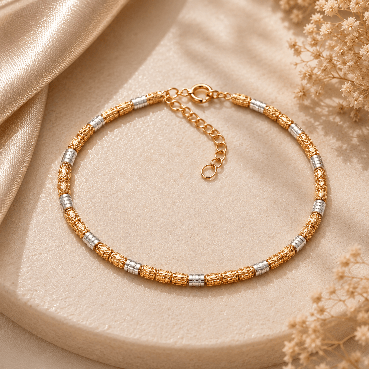 Dual Tone Tennis Bracelet
