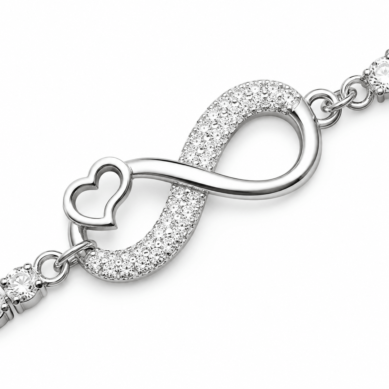 Heart & Infinity Tennis Bracelet