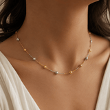 Tri Tone Beaded Chain in 925 Sterling Silver