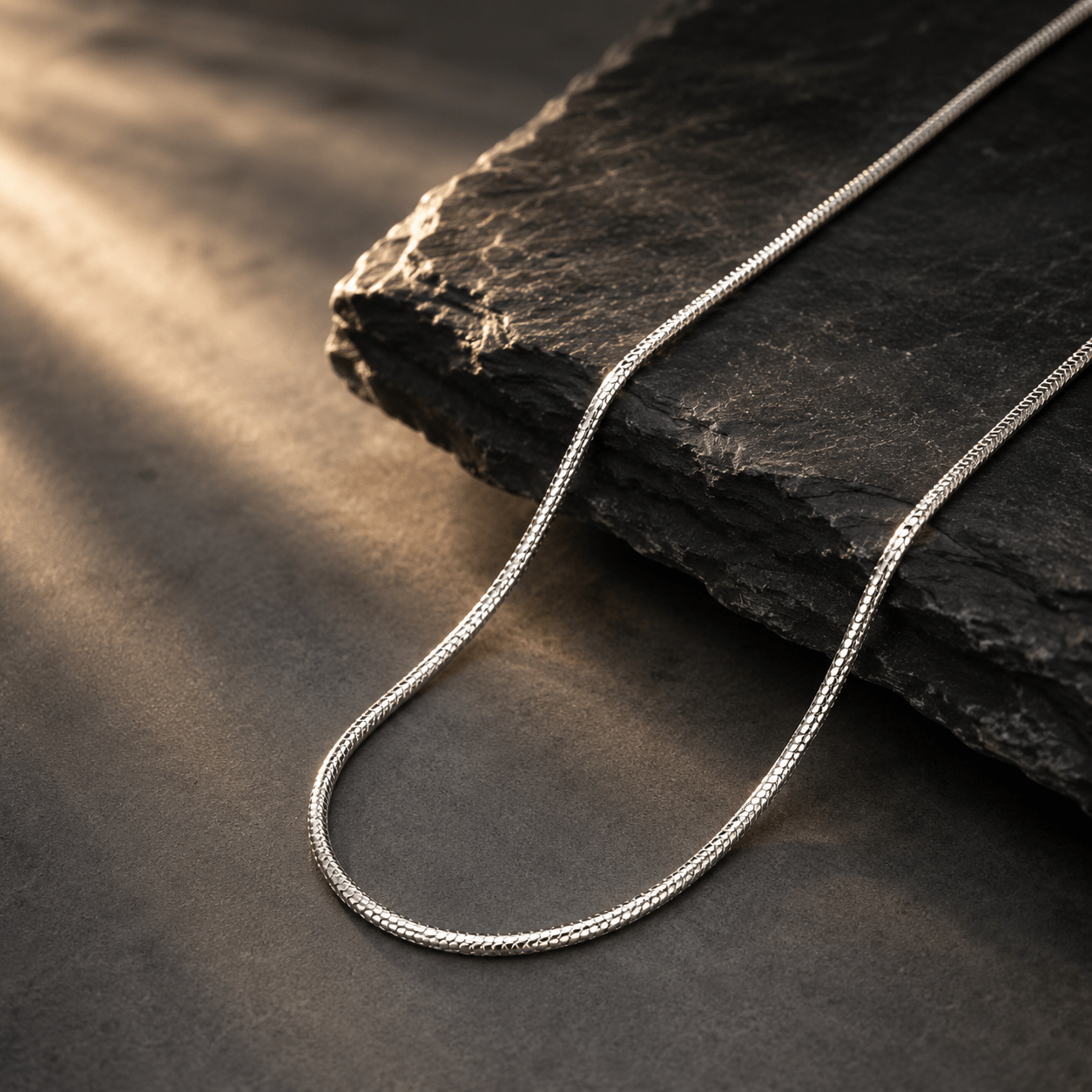 Textured Snake Chain in 925 Sterling Silver