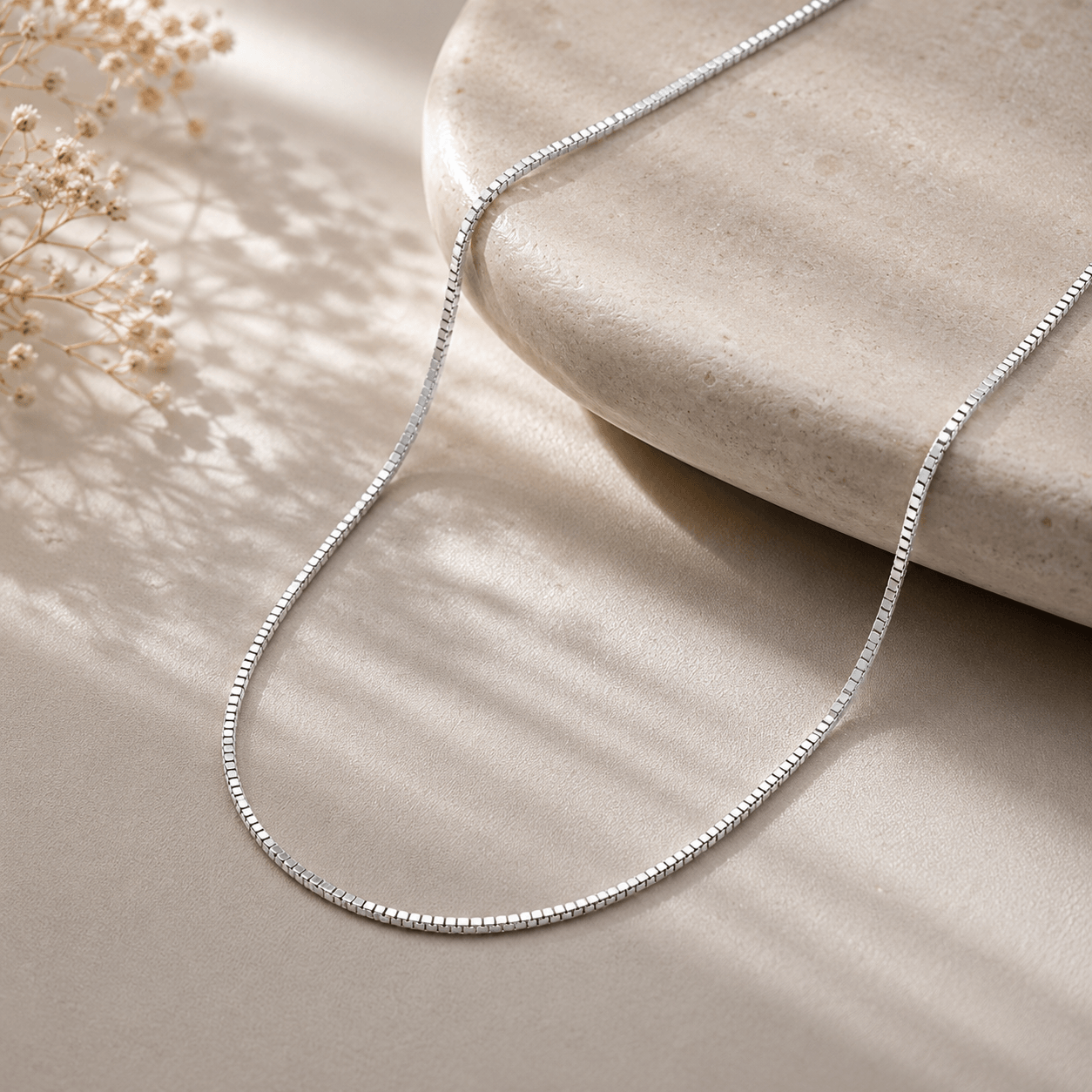 Minimal Box Snake Chain in 925 Sterling Silver