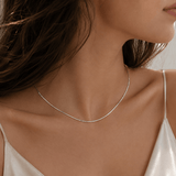 Minimal Box Snake Chain in 925 Sterling Silver