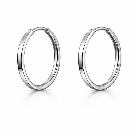 Silver Tone 1.5 cm Bali Hoop Earrings with Natural Curve Design
