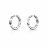 Silver Tone 1 cm Mini Bali Hoop Earrings with Natural Curve Design