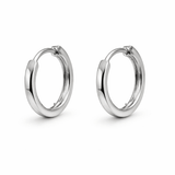 Silver Tone 1 cm Mini Bali Hoop Earrings with Natural Curve Design