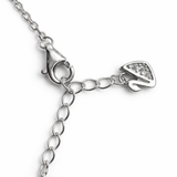 Silver and Rose Gold Tone Evil Eye Necklace with Blue Stone Accents