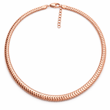 Rose Gold Tone Herringbone Chain Sleek Flat Bold High Shine Design