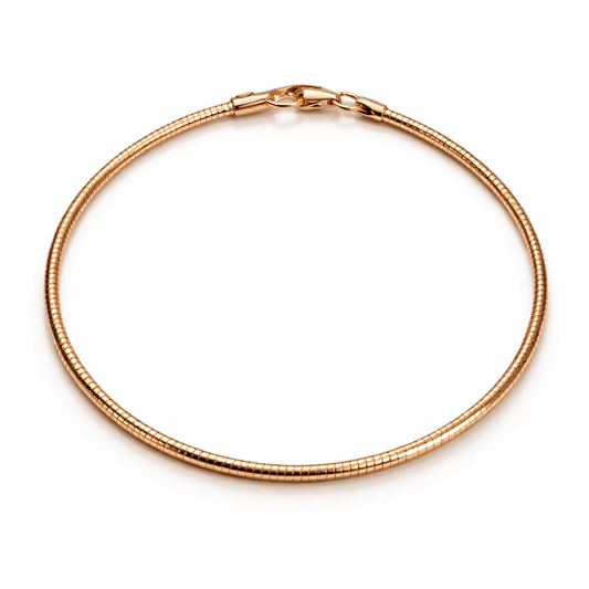 Gold Tone Snake Chain Bracelet with Minimal Sleek Finish Design