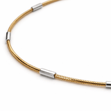 Gold Tone Snake Chain Anklet with Minimal Bar Accents and Extension