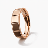 Rose Gold-Tone Minimal Geometric Band Ring with Segmented Matte Finish