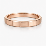 Rose Gold-Tone Minimal Segmented Band Ring with Geometric Panel Design