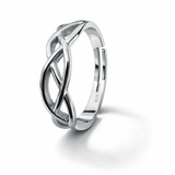 Silver Tone Infinity Knot Ring with Interwoven Minimal Elegant Design