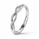 Silver Tone Infinity Twist Ring with Smooth Minimal Fluid Design