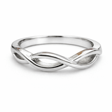 Silver Tone Infinity Twist Ring with Smooth Minimal Fluid Design