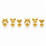 Bow, Heart & Sparkle Stud Earrings