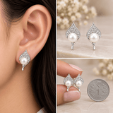 Pearl Teardrop Stud Earrings