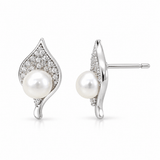 Pearl Teardrop Stud Earrings