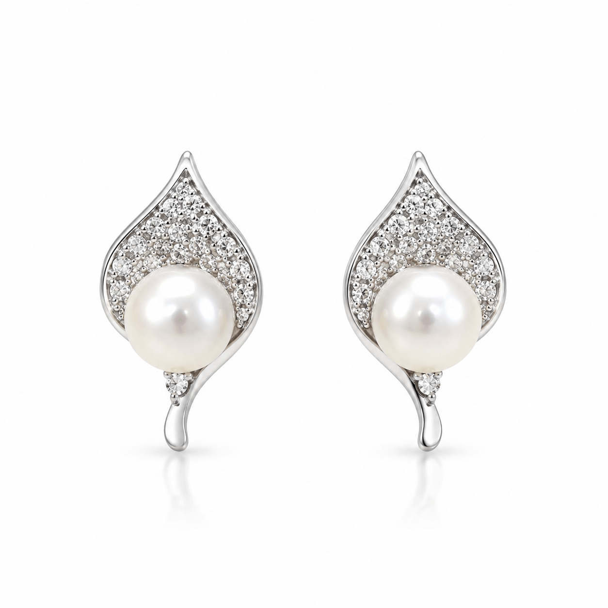 Pearl Teardrop Stud Earrings