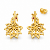Peacock Pearl Drop Stud Earrings
