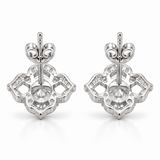 Elegant Clover Stud Earrings with Clear Stones