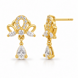 Elegant Crystal Bow Drop Earrings